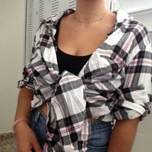 ☁️Plus size white button down shirt☁